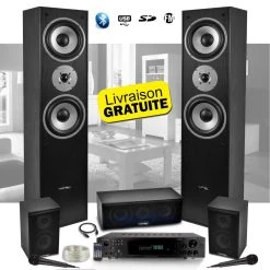 Ltc Audio Ensemble 5 Enceintes E1004 Noire Hifi / Home-Cinéma 850W LTC + Ampli ...