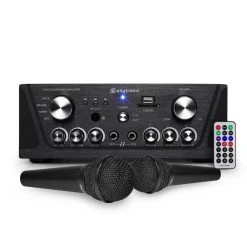 Flash Amplificateur Skytronic Karaoké Noir USB/SD/FM 160W + 2 Microphones F...