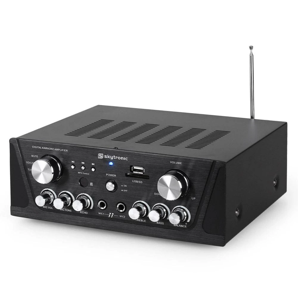 Flash Amplificateur Skytronic KaraokĂ© Noir USB/SD/FM 160W + Paire D'enceint... â Image 4