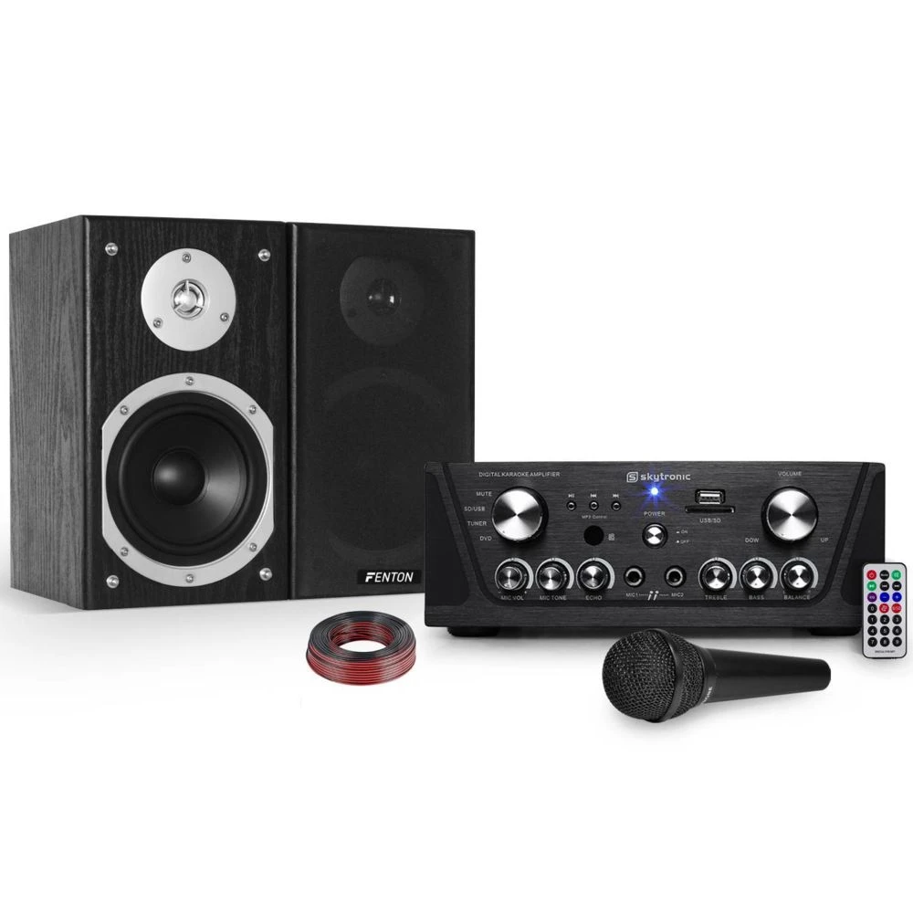 Flash Amplificateur Skytronic Karaoké USB/SD/FM 160W + 2 Enceintes HiFi 140...