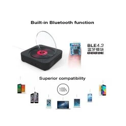 Wewoo Lecteur DVD Portable Bluetooth 4.2 + EDR à Montage Mural Avec Téléc... 7 Wewoo Lecteur DVD Portable Bluetooth 4.2 + EDR à Montage Mural Avec Téléc... -Wavemaster Shop kc 606 lecteur dvd bluetooth 42 edr a montage mural avec telecommande support fm noir 2