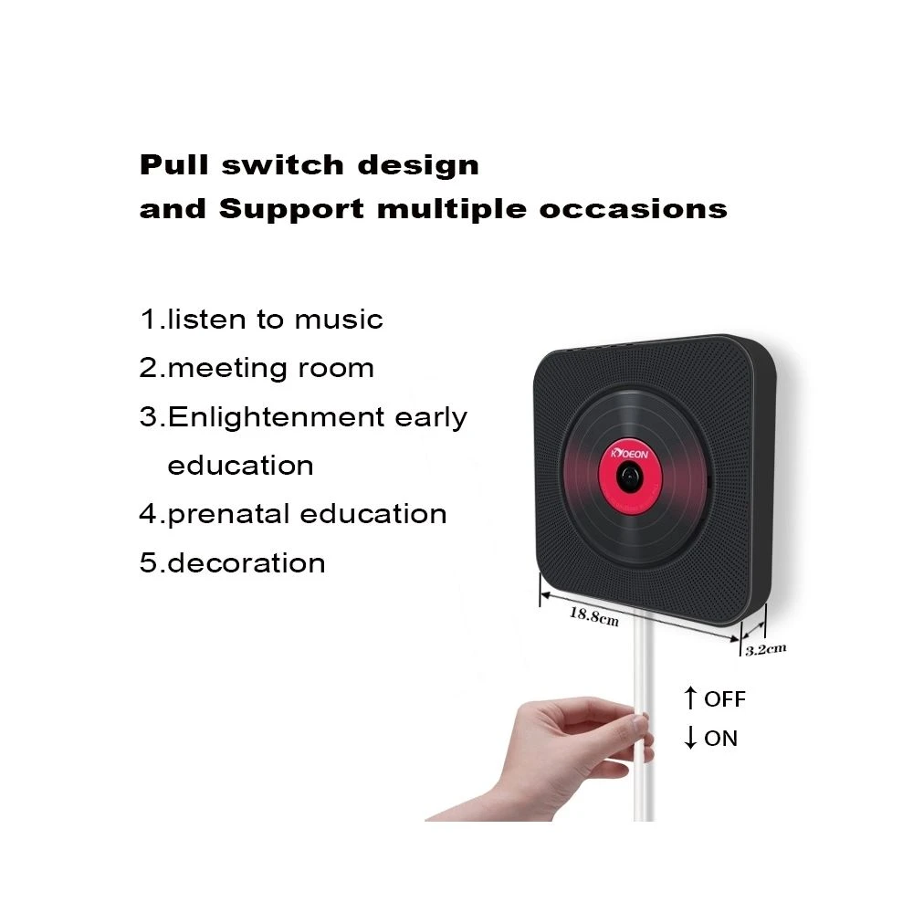 Wewoo Lecteur DVD Portable CD Bluetooth 4.2 + EDR à Montage Mural Avec Tél... 3 Wewoo Lecteur DVD Portable CD Bluetooth 4.2 + EDR à Montage Mural Avec Tél... – Image 3