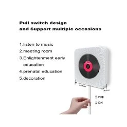Wewoo Lecteur DVD Portable CD Bluetooth 4.2 + EDR à Montage Mural Avec Tél... -Wavemaster Shop kc 808 lecteur cd bluetooth 42 edr a montage mural avec telecommande support fm rose 2