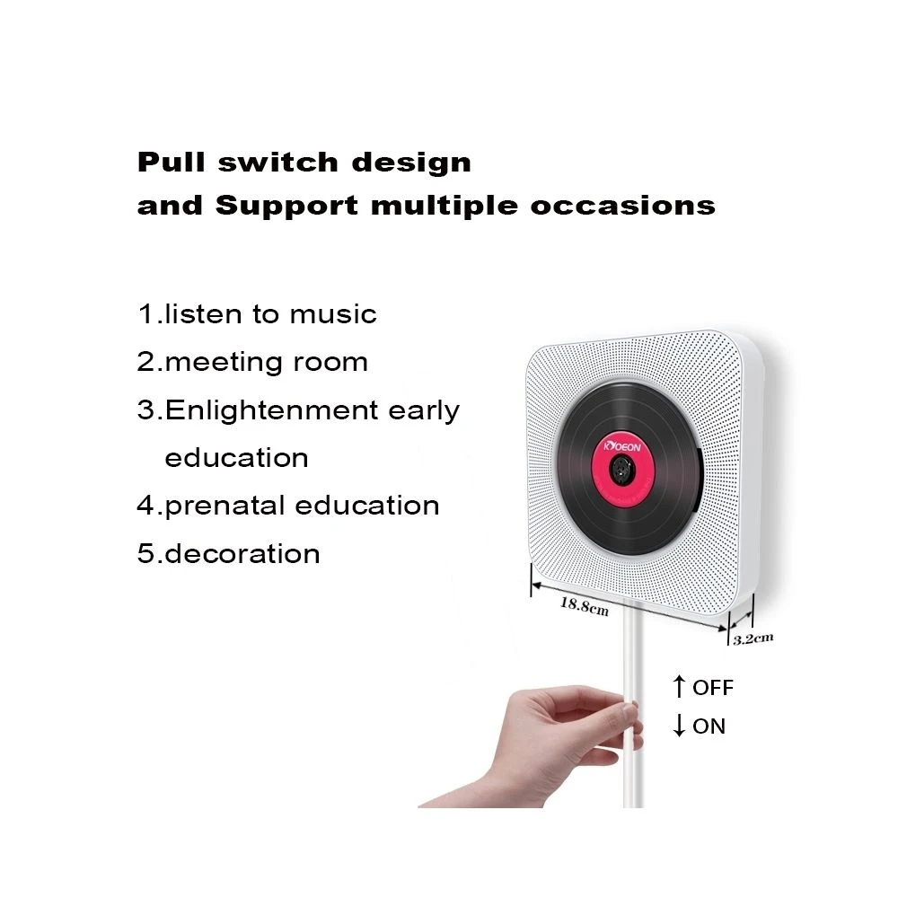 Wewoo Lecteur DVD Portable CD Bluetooth 4.2 + EDR à Montage Mural Avec Tél... 3 Wewoo Lecteur DVD Portable CD Bluetooth 4.2 + EDR à Montage Mural Avec Tél... – Image 3