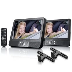 Lenco Lecteur DVD Double écran De 9" Avec USB MES-405 Noir