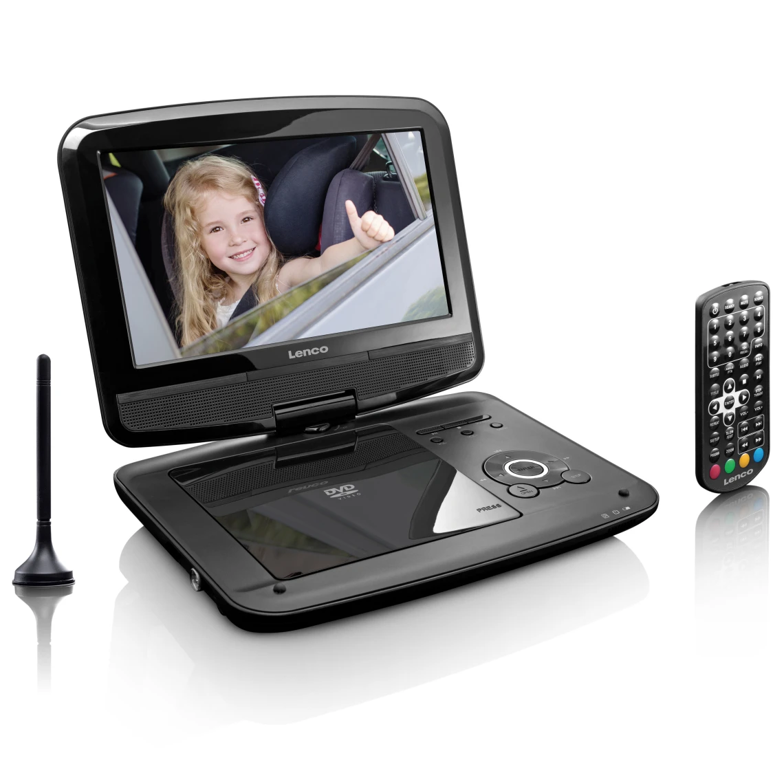 Lenco Lecteur DVD Portable De 9" Avec RĂ©cepteur DVB-T2 DVP-9413 Noir â Image 2