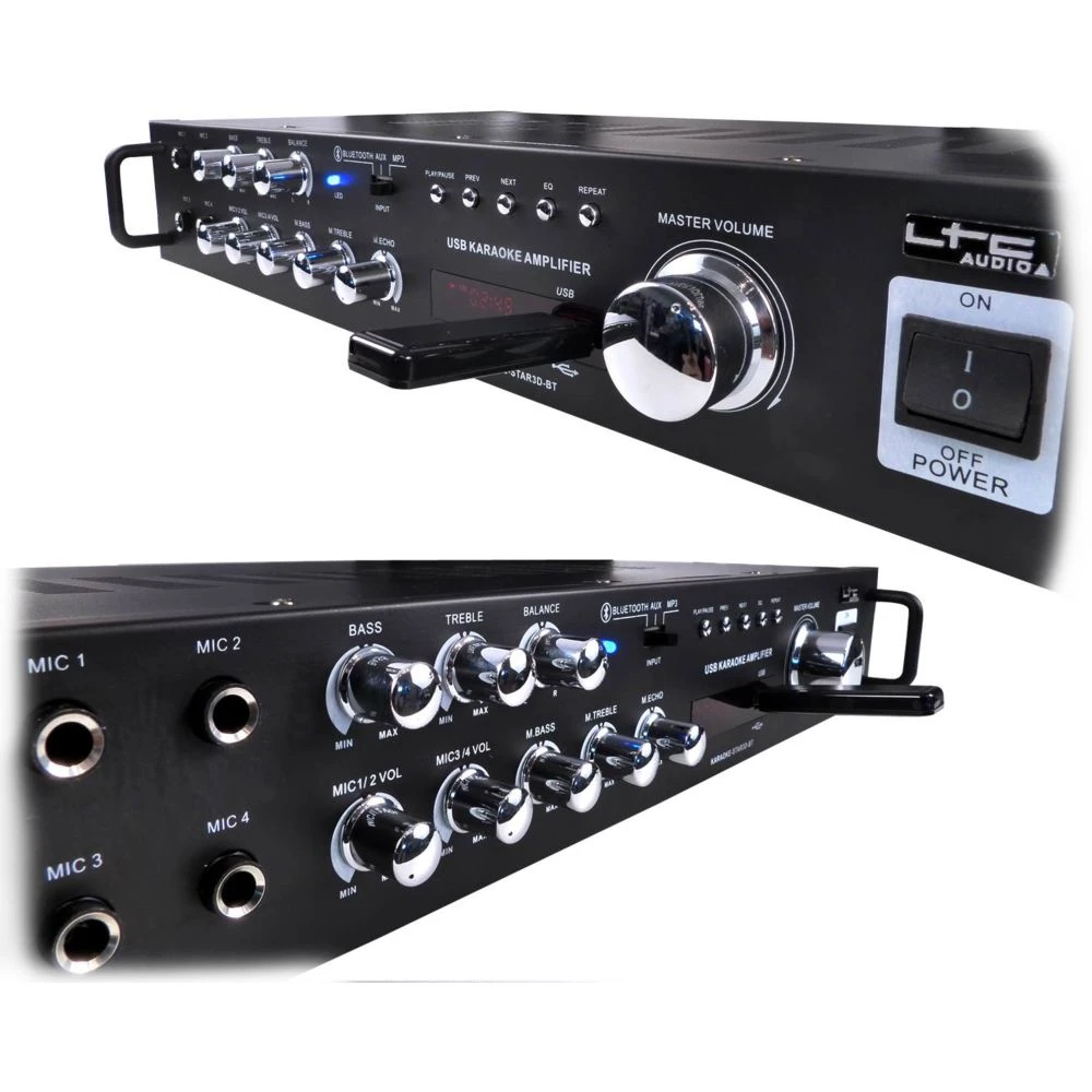 Karaoké Ampli 80 W + 2 HP + 2 Mic LTC STAR3D-BT 2 Karaoké Ampli 80 W + 2 HP + 2 Mic LTC STAR3D-BT – Image 2