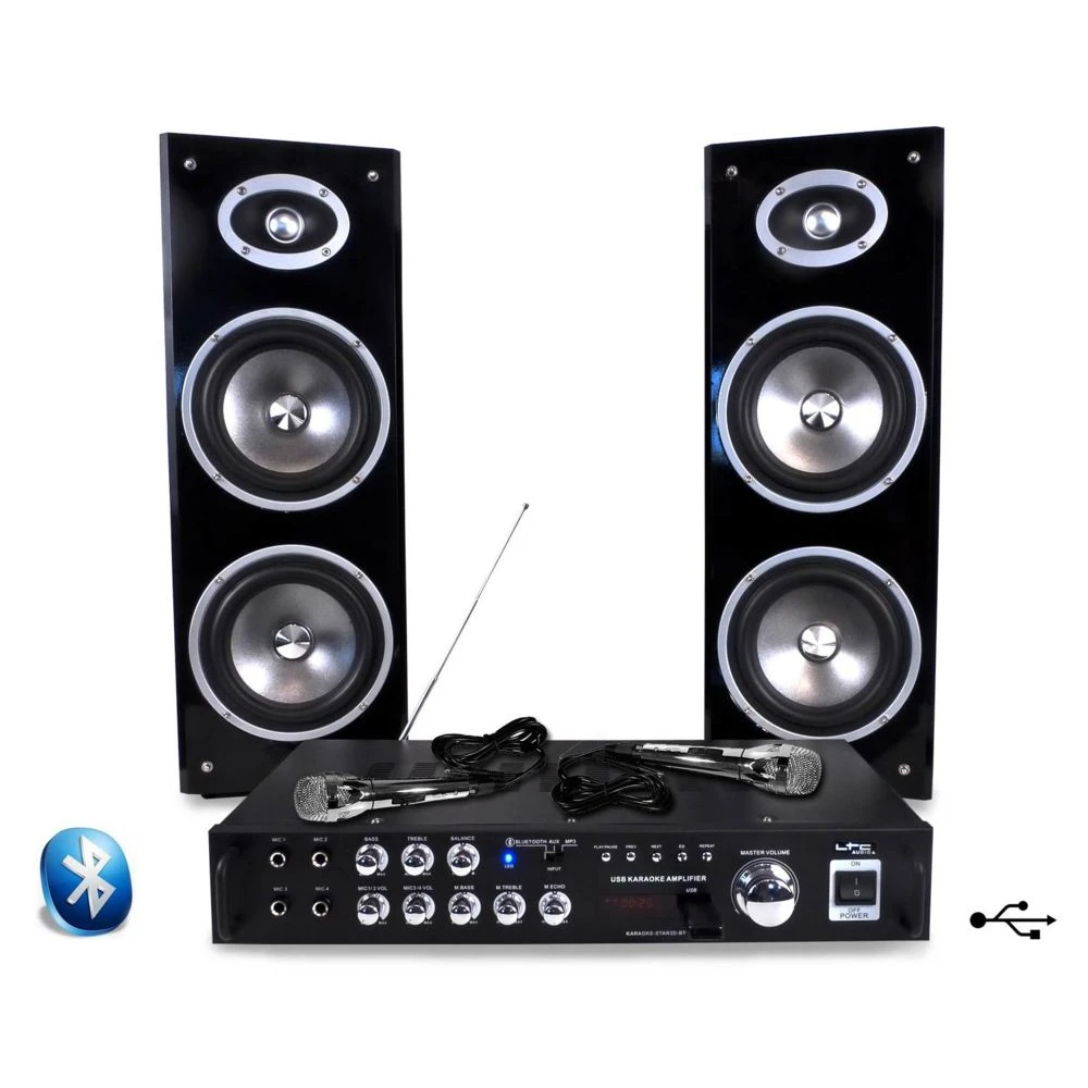 Karaoké Ampli 80 W + 2 HP + 2 Mic LTC STAR3D-BT 1 Karaoké Ampli 80 W + 2 HP + 2 Mic LTC STAR3D-BT