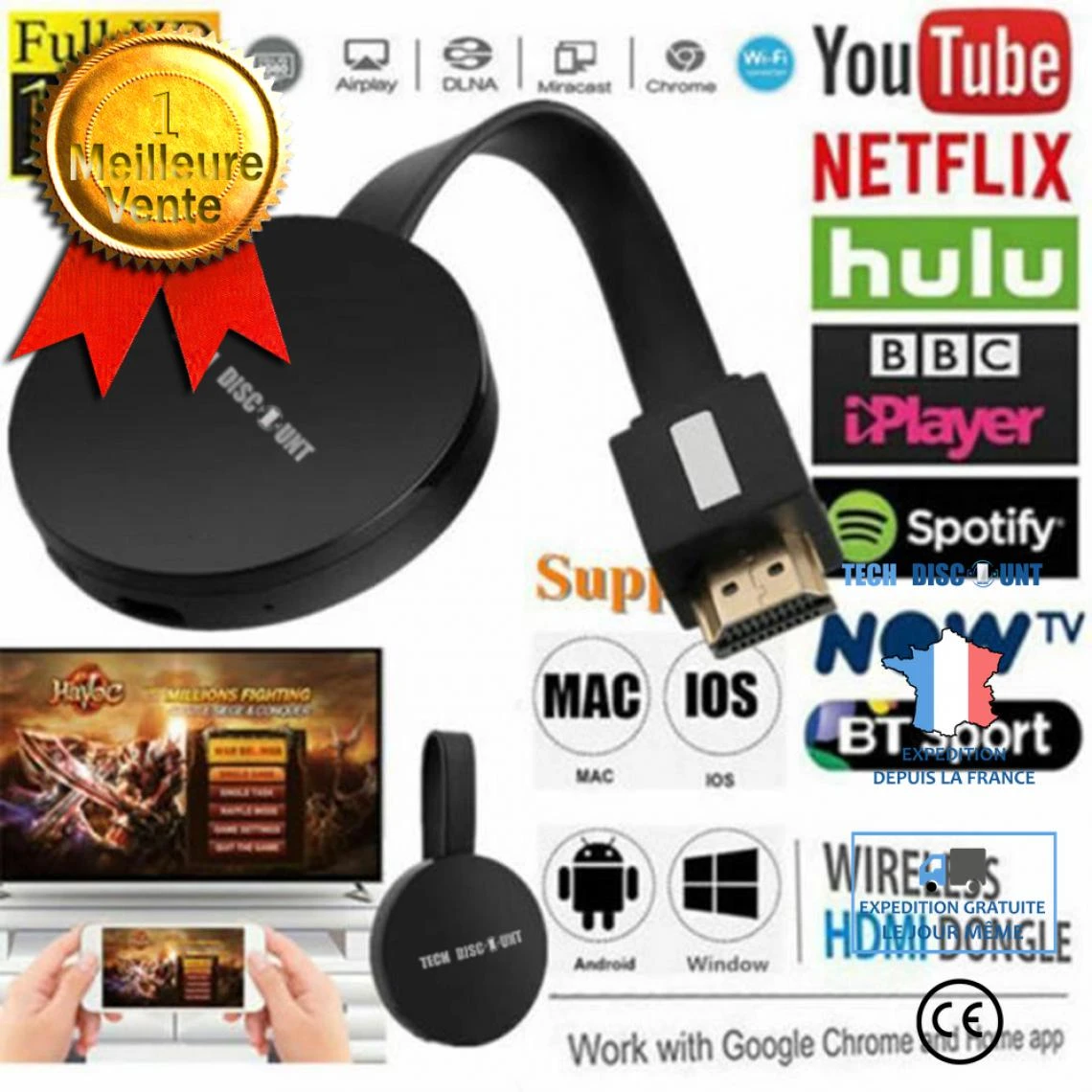 Tech Discount Version Améliorée Wecast 4rd Generation HDMI Vidéo Numérique HD 10... 1 Tech Discount Version Améliorée Wecast 4rd Generation HDMI Vidéo Numérique HD 10...